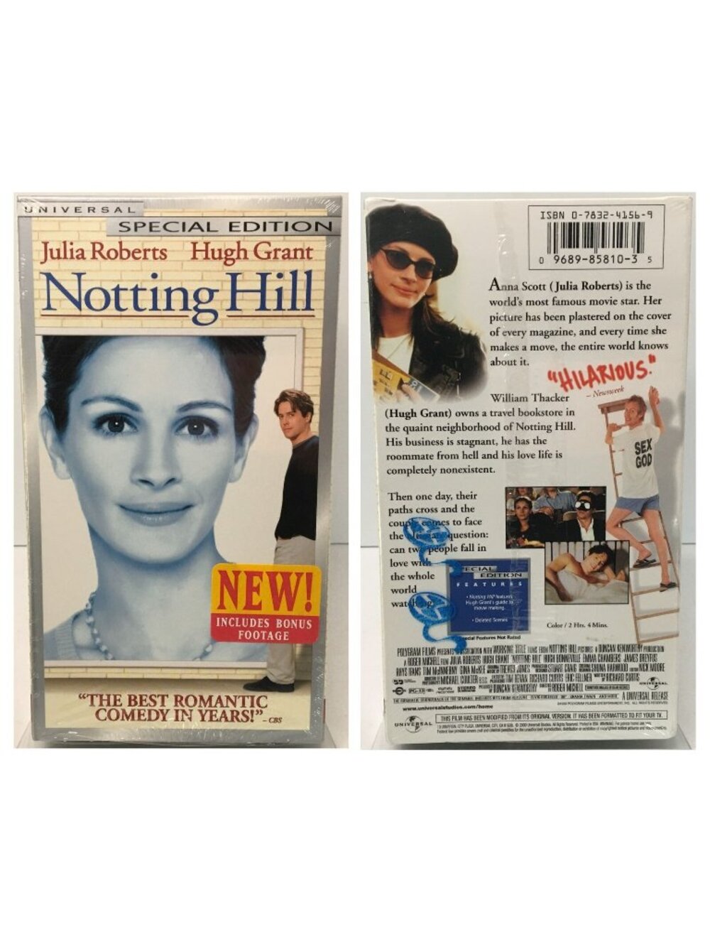 Notting Hill VHS Sealed 2000 Special Edition Universal Julia Roberts Hugh Grant